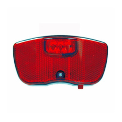 Fanale Posteriore Portapacchi 3 Led Rossi Funzione Flash Luce Fissa Batterie 2 x AAA - Rosso